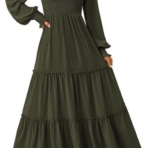 PRETTYGARDEN Olive Green Maxi Dress size XL